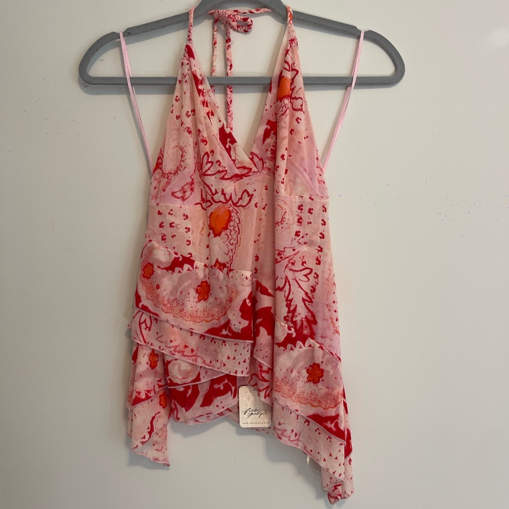 Pink Floral Halter Top